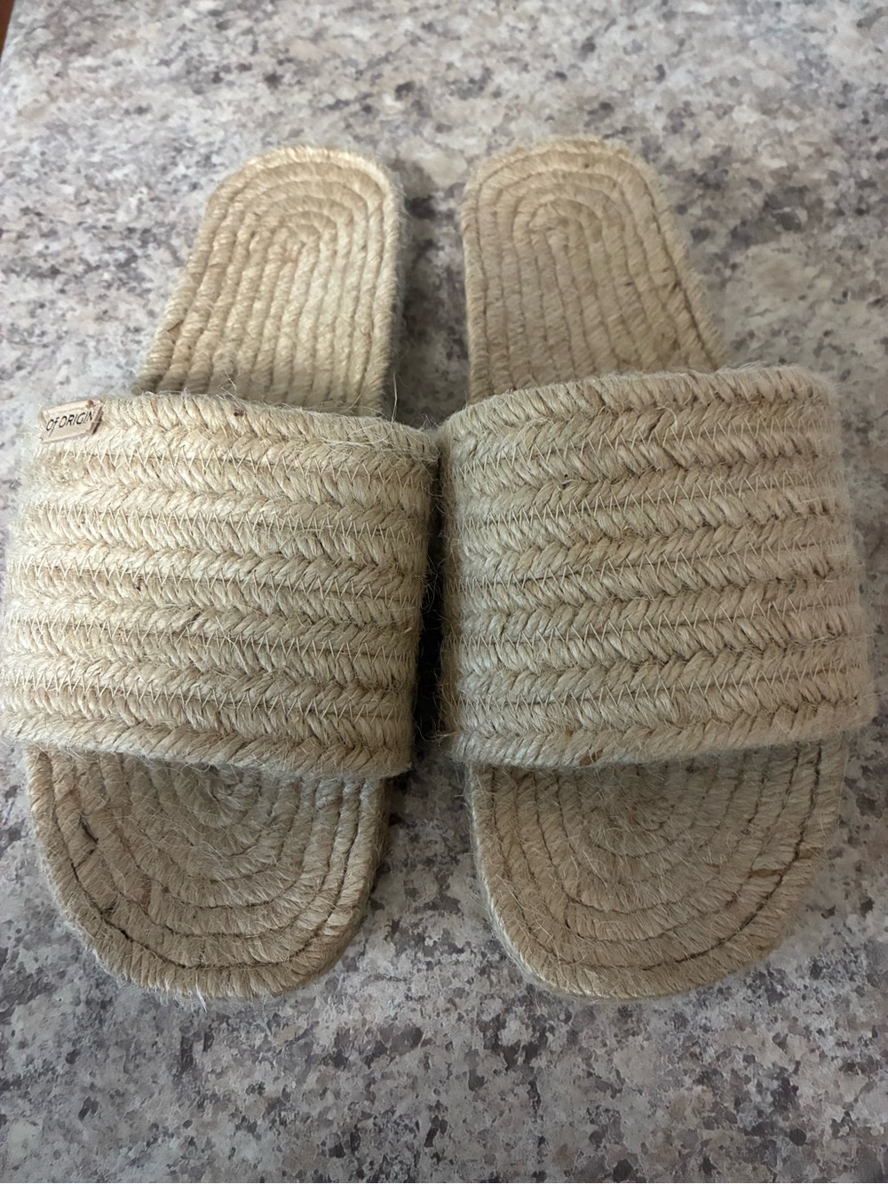 Of Origin Natural Jute Slide Sandals - Beige 9